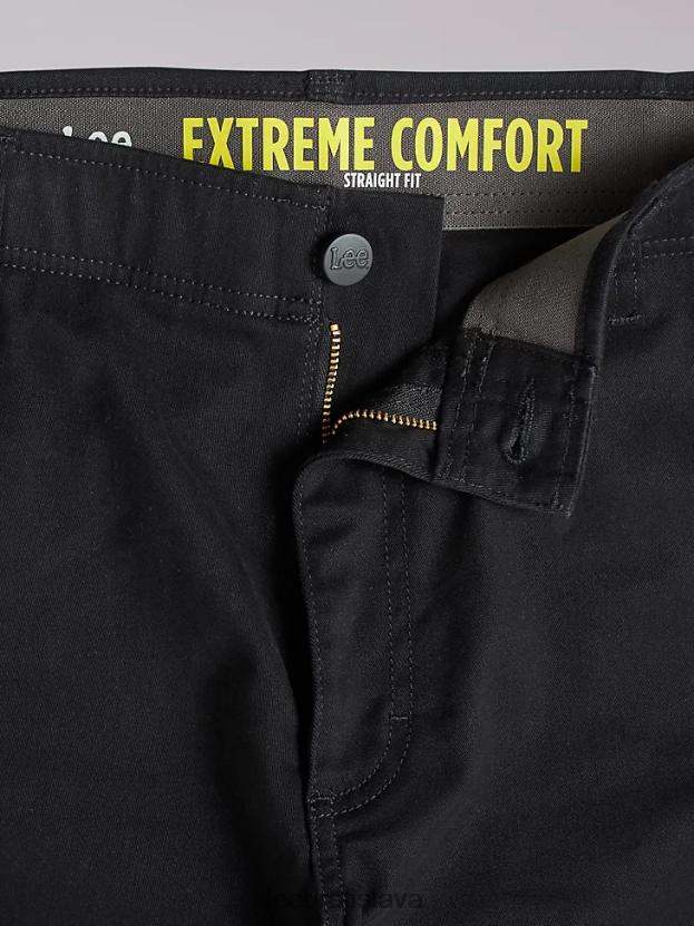 Lee oblečenie HL0J0R814 zväz celý čierny muži mvp nákladné nohavice rovného strihu