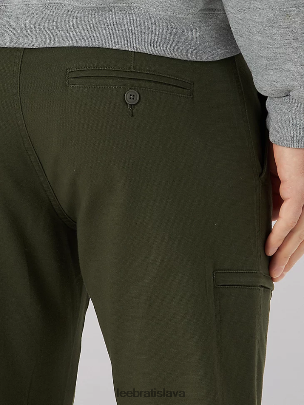 Lee oblečenie HL0J0R818 pohraničná oliva muži nákladné nohavice s extrémnym pohybom rovného strihu