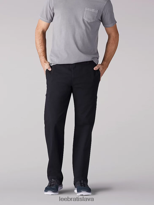 Lee oblečenie HL0J0R821 čierna muži nákladné nohavice s extrémnym pohybom rovného strihu