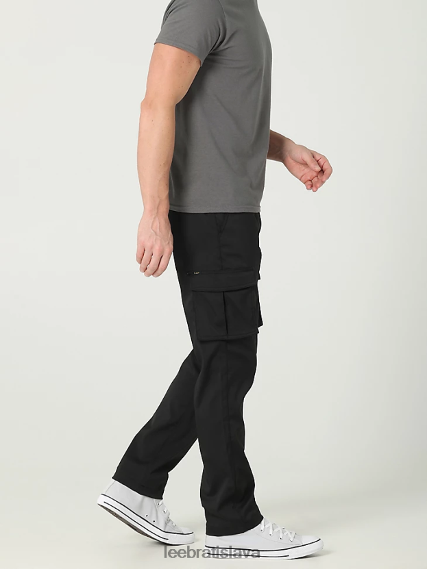 Lee oblečenie HL0J0R825 čierna muži extrémne pohybové syntetické nohavice rovného strihu