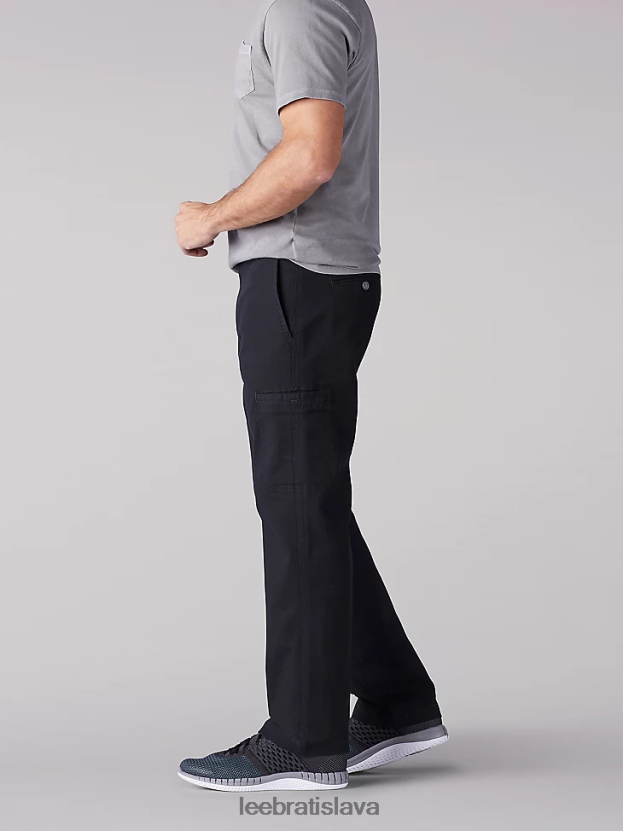 Lee oblečenie HL0J0R834 čierna muži nákladné nohavice s extrémnym pohybom rovného strihu (veľké a vysoké)