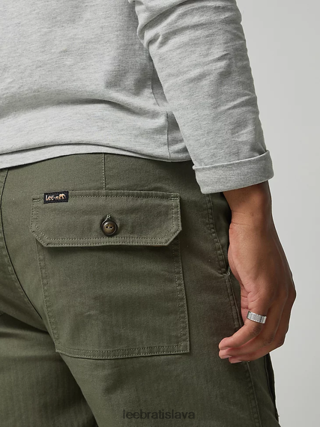 Lee x The Brooklyn Circus oblečenie HL0J0R832 tlmená oliva muži sťahovacie nohavice