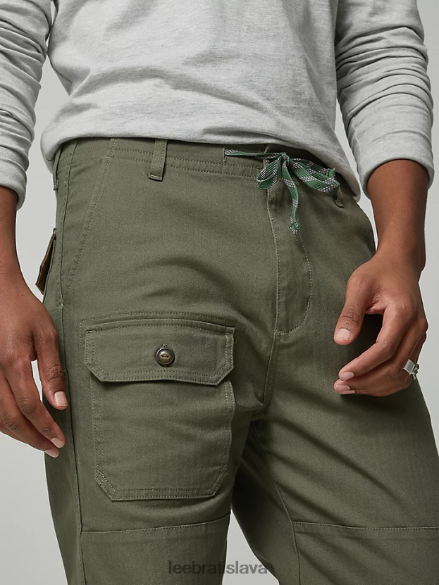 Lee x The Brooklyn Circus oblečenie HL0J0R832 tlmená oliva muži sťahovacie nohavice