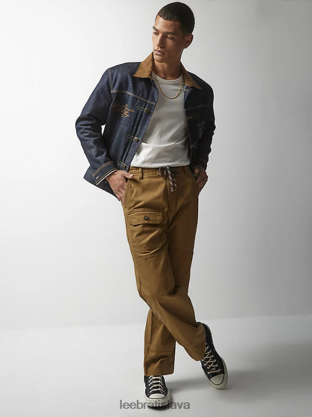 Lee x The Brooklyn Circus oblečenie HL0J0R833 tmavá kaki muži sťahovacie nohavice