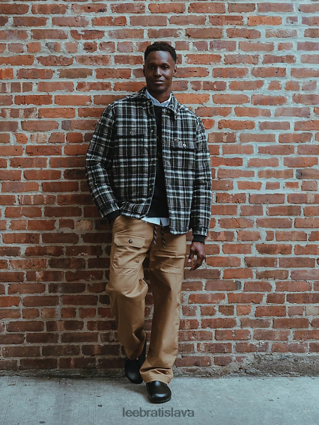 Lee x The Brooklyn Circus oblečenie HL0J0R833 tmavá kaki muži sťahovacie nohavice