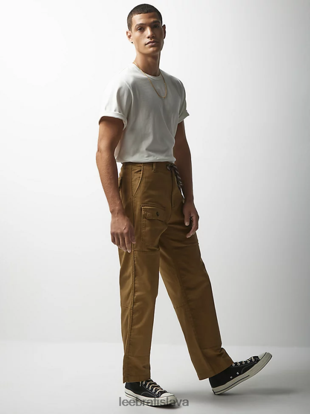 Lee x The Brooklyn Circus oblečenie HL0J0R833 tmavá kaki muži sťahovacie nohavice