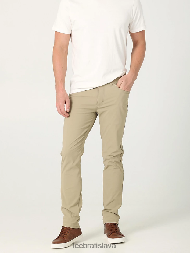 Lee oblečenie HL0J0R705 kansas khaki muži syntetické nohavice slim fit extrémneho pohybu