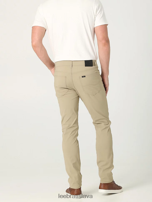Lee oblečenie HL0J0R705 kansas khaki muži syntetické nohavice slim fit extrémneho pohybu