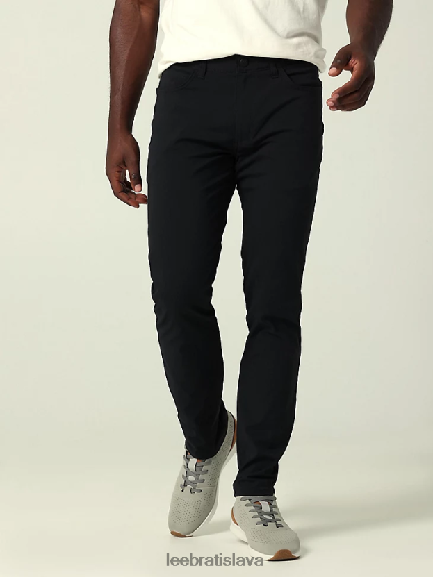Lee oblečenie HL0J0R710 čierna muži syntetické nohavice slim fit extrémneho pohybu