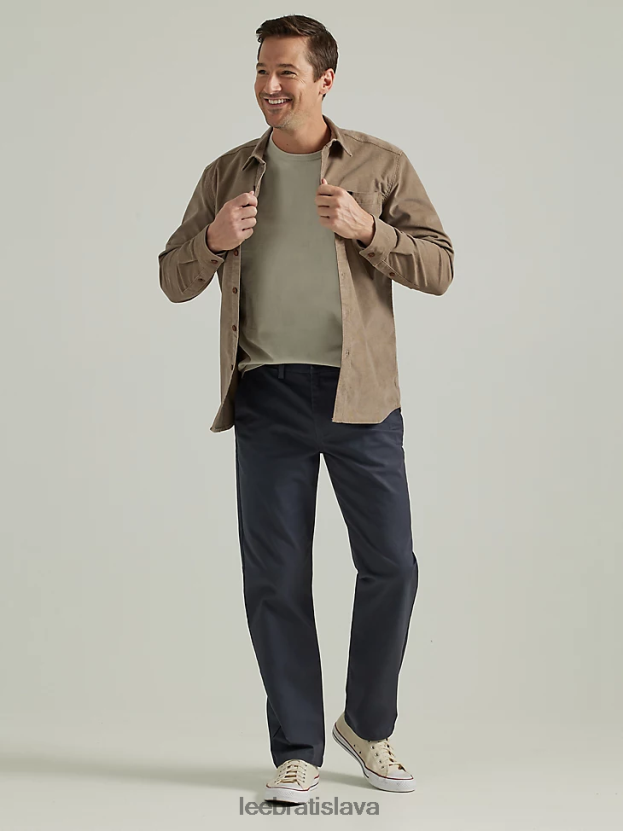 Lee oblečenie HL0J0R715 námorníctvo muži legendárne uvoľnené rovné ploché predné nohavice