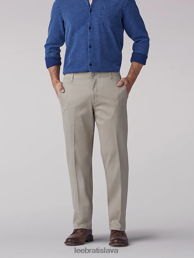 Lee oblečenie HL0J0R724 kamienok muži khaki nohavice s extrémnym pohybom