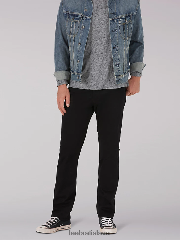 Lee oblečenie HL0J0R732 union-alls black muži Extreme motion mvp keprové nohavice rovného strihu