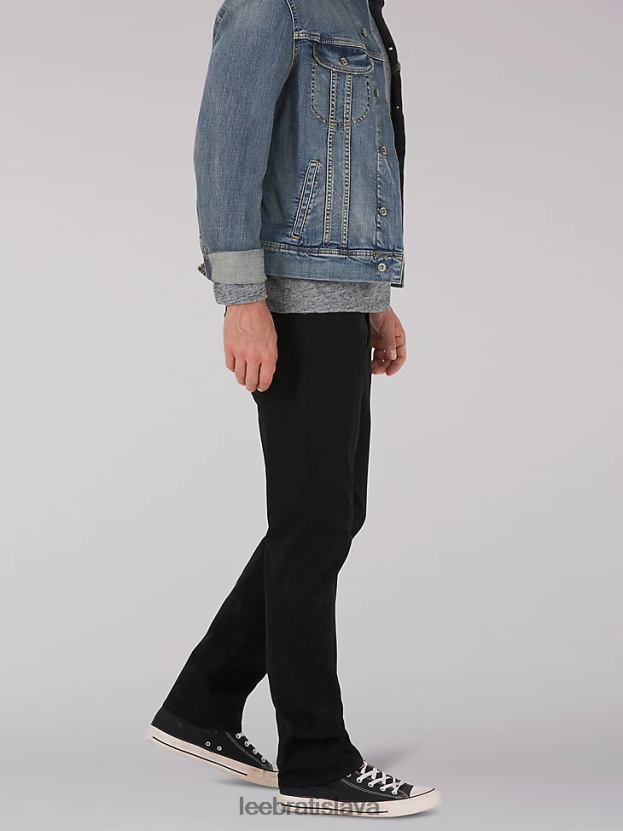 Lee oblečenie HL0J0R732 union-alls black muži Extreme motion mvp keprové nohavice rovného strihu