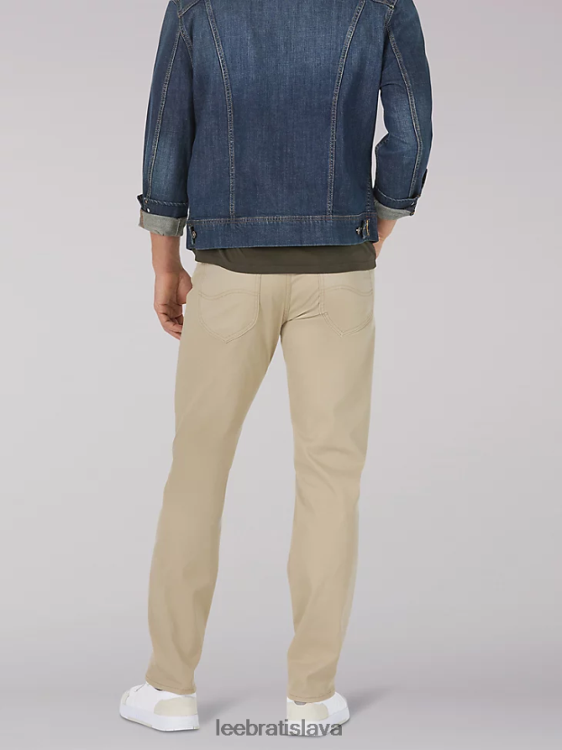 Lee oblečenie HL0J0R733 kc khaki muži Extreme motion mvp keprové nohavice rovného strihu
