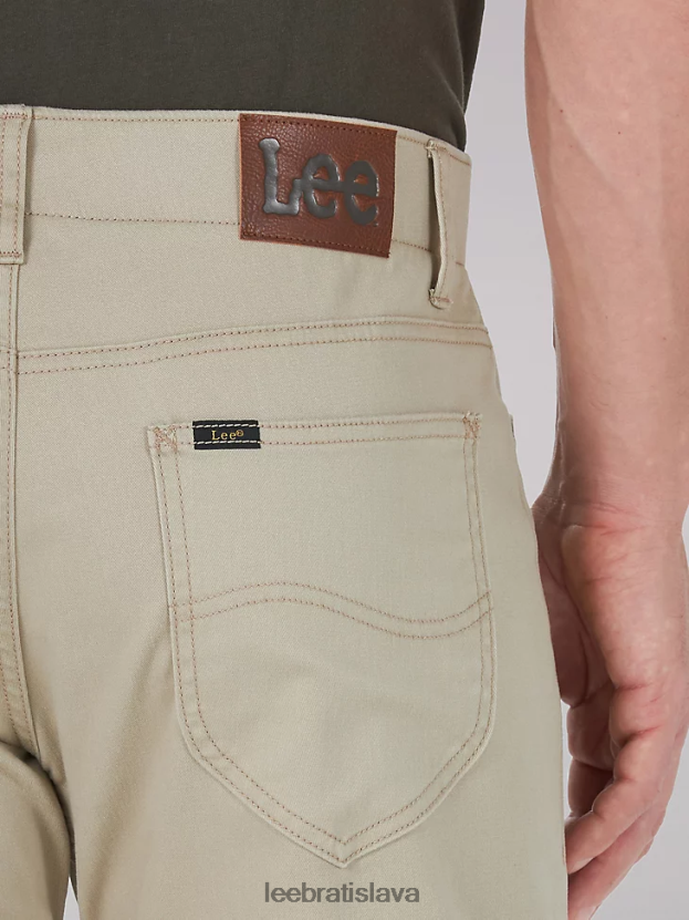 Lee oblečenie HL0J0R733 kc khaki muži Extreme motion mvp keprové nohavice rovného strihu