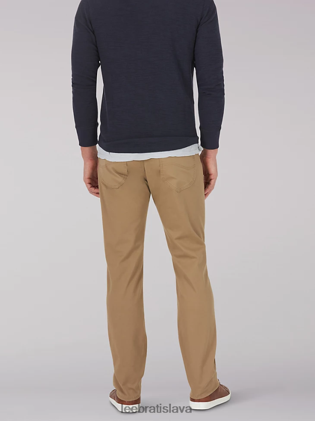 Lee oblečenie HL0J0R734 oscar khaki muži Extreme motion mvp keprové nohavice rovného strihu