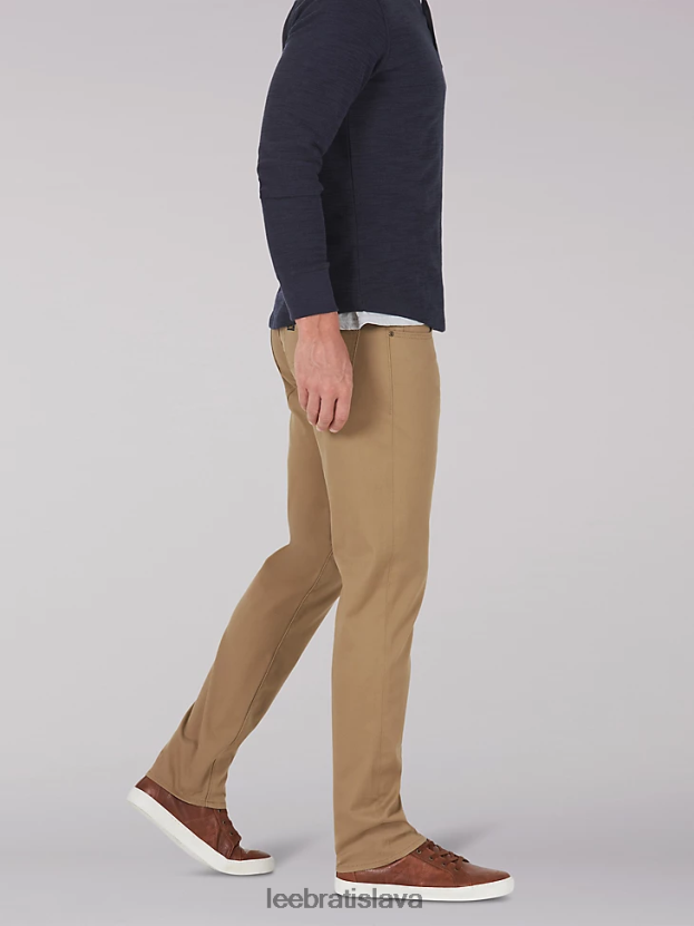 Lee oblečenie HL0J0R734 oscar khaki muži Extreme motion mvp keprové nohavice rovného strihu