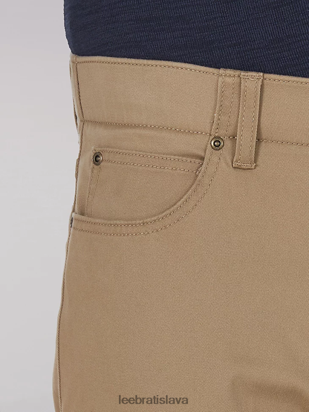 Lee oblečenie HL0J0R734 oscar khaki muži Extreme motion mvp keprové nohavice rovného strihu