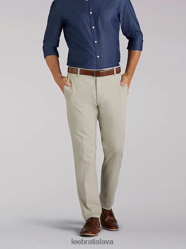 Lee oblečenie HL0J0R737 holubica muži khaki nohavice extrémneho pohybu uvoľneného strihu