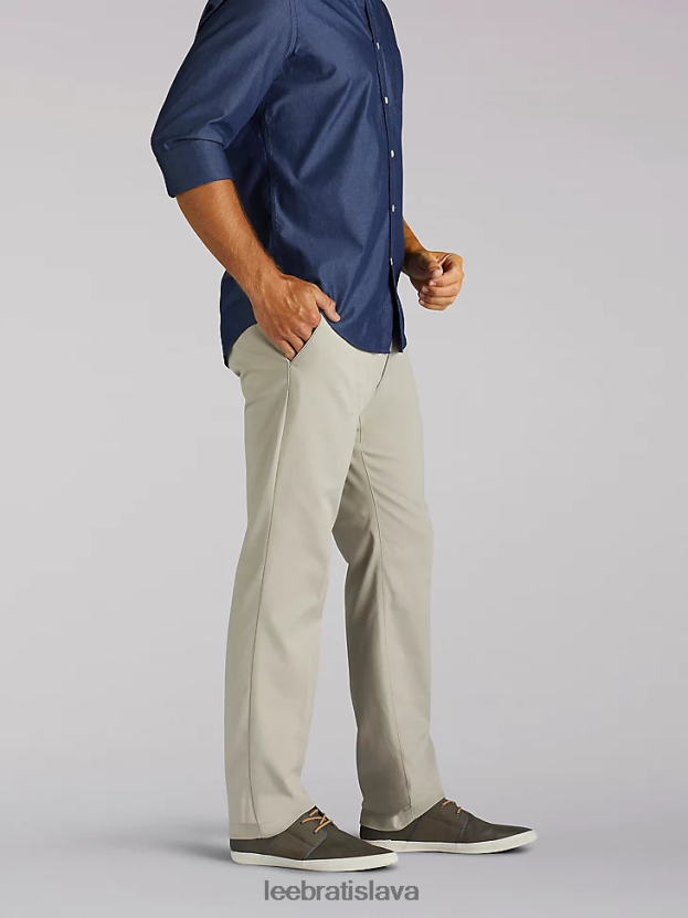 Lee oblečenie HL0J0R737 holubica muži khaki nohavice extrémneho pohybu uvoľneného strihu