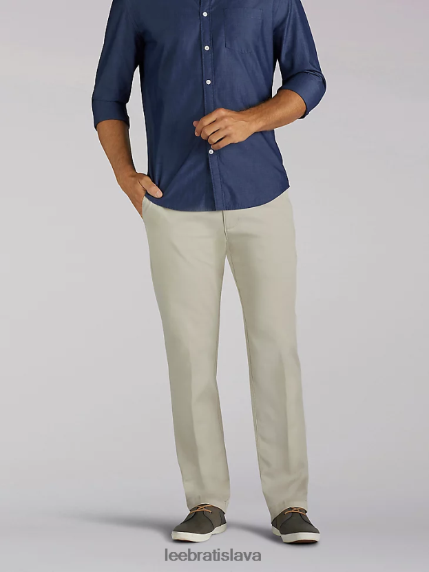 Lee oblečenie HL0J0R737 holubica muži khaki nohavice extrémneho pohybu uvoľneného strihu