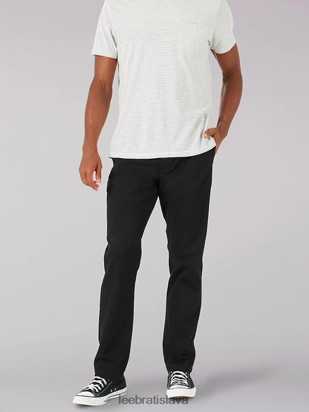 Lee oblečenie HL0J0R755 čierna muži extrémny pohyb mvp uvoľnený strih ploché predné nohavice