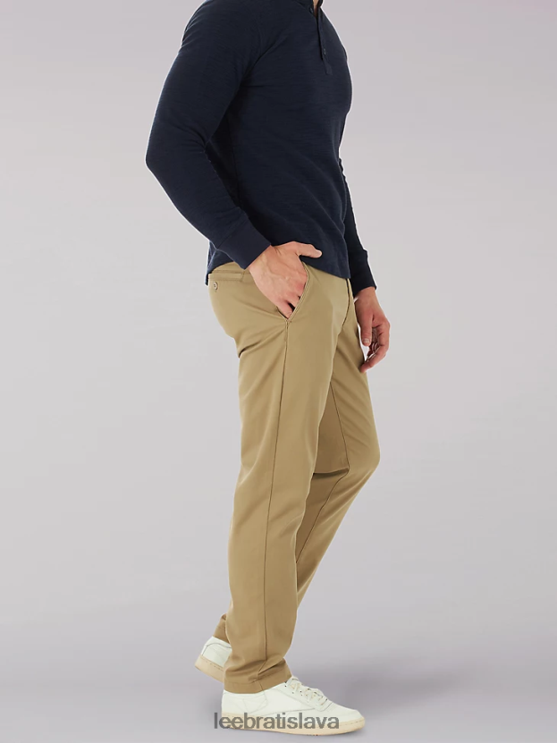 Lee oblečenie HL0J0R756 oscar khaki muži extrémny pohyb mvp uvoľnený strih ploché predné nohavice