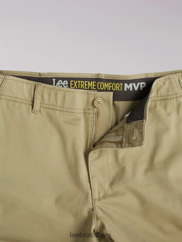 Lee oblečenie HL0J0R758 kc khaki muži extrémny pohyb mvp uvoľnený strih ploché predné nohavice