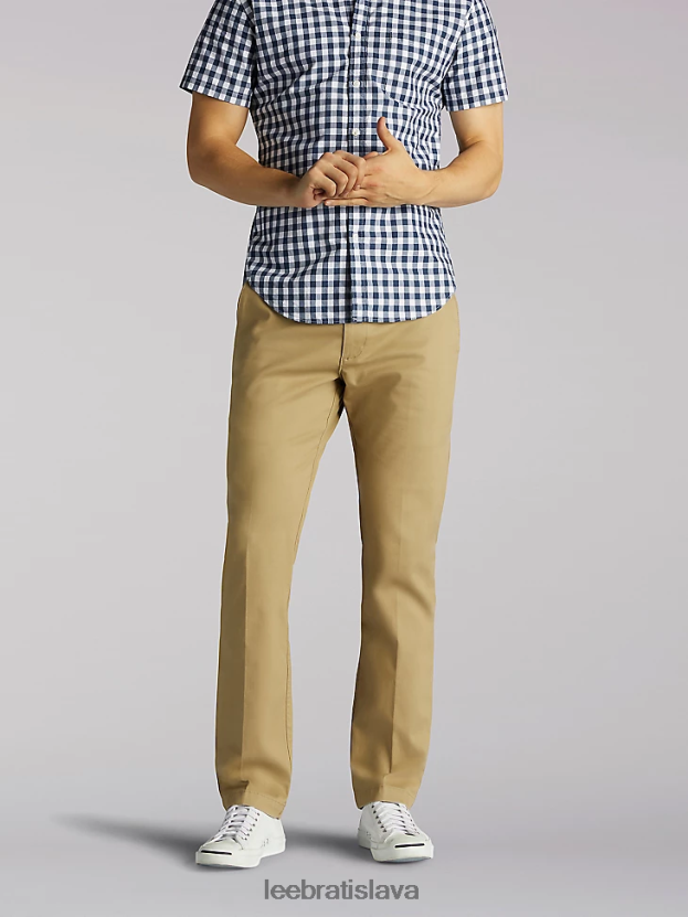 Lee oblečenie HL0J0R762 taupe muži Extreme motion slim fit khaki nohavice