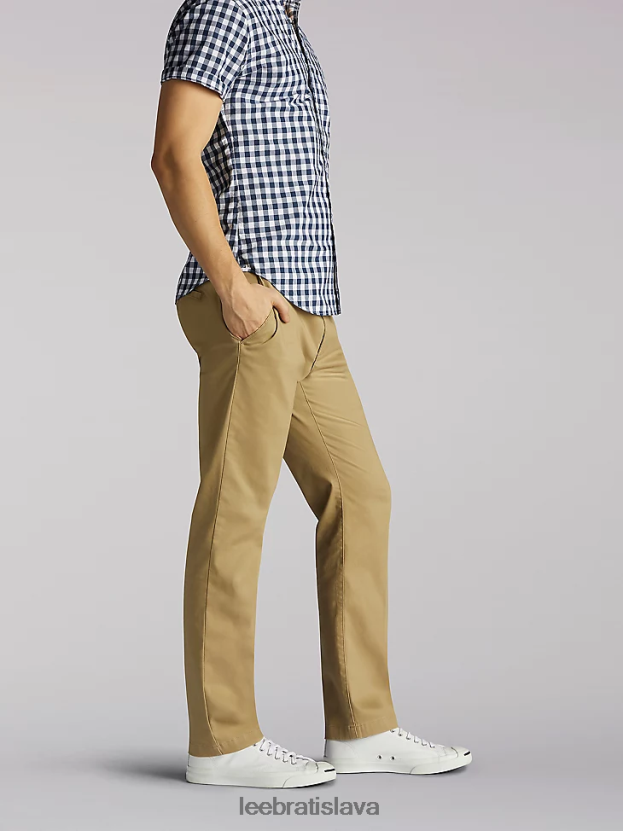 Lee oblečenie HL0J0R762 taupe muži Extreme motion slim fit khaki nohavice