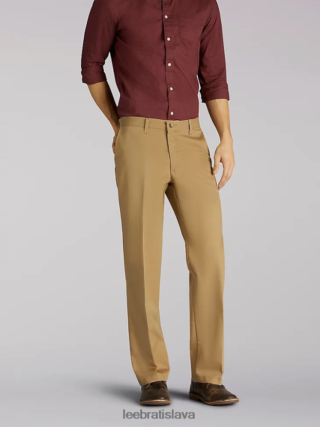 Lee oblečenie HL0J0R777 originál khaki muži totálna sloboda rovné nohavice rovného strihu