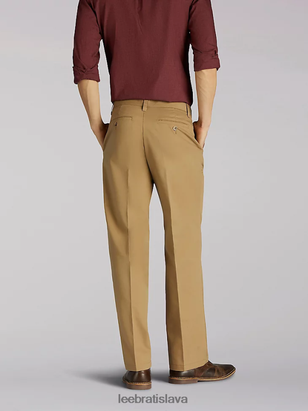Lee oblečenie HL0J0R777 originál khaki muži totálna sloboda rovné nohavice rovného strihu