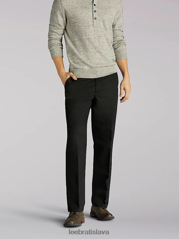 Lee oblečenie HL0J0R778 čierny keper muži totálna sloboda rovné nohavice rovného strihu