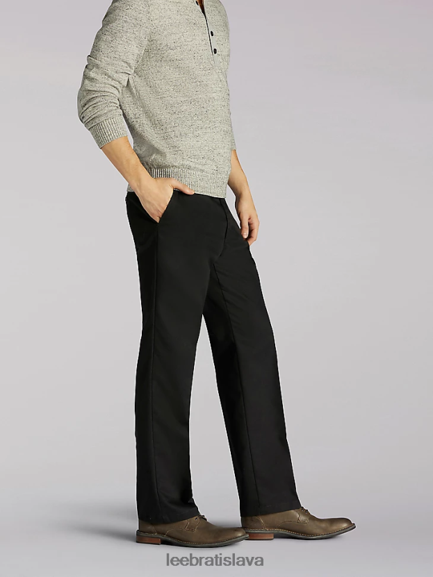 Lee oblečenie HL0J0R778 čierny keper muži totálna sloboda rovné nohavice rovného strihu