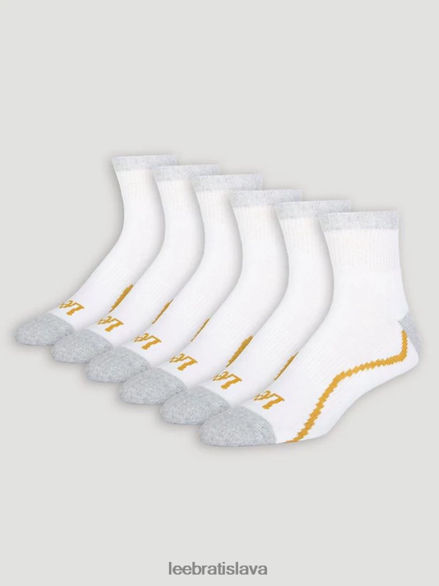 Lee príslušenstvo HL0J0R1169 biely muži 6-balenie štvrtinových ponožiek