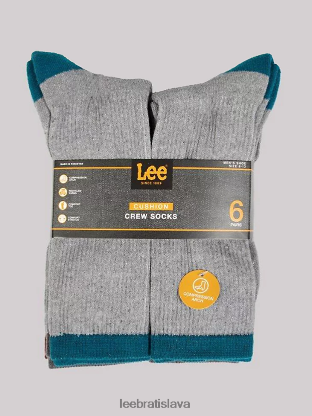 Lee príslušenstvo HL0J0R1175 sivá muži 6-balenie ponožiek pre posádku