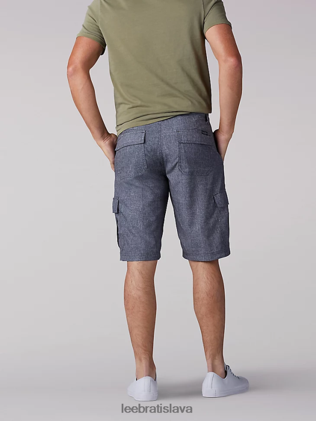 Lee oblečenie HL0J0R1000 sivý vresový pléd muži krátky výkonný náklad (veľký a vysoký)