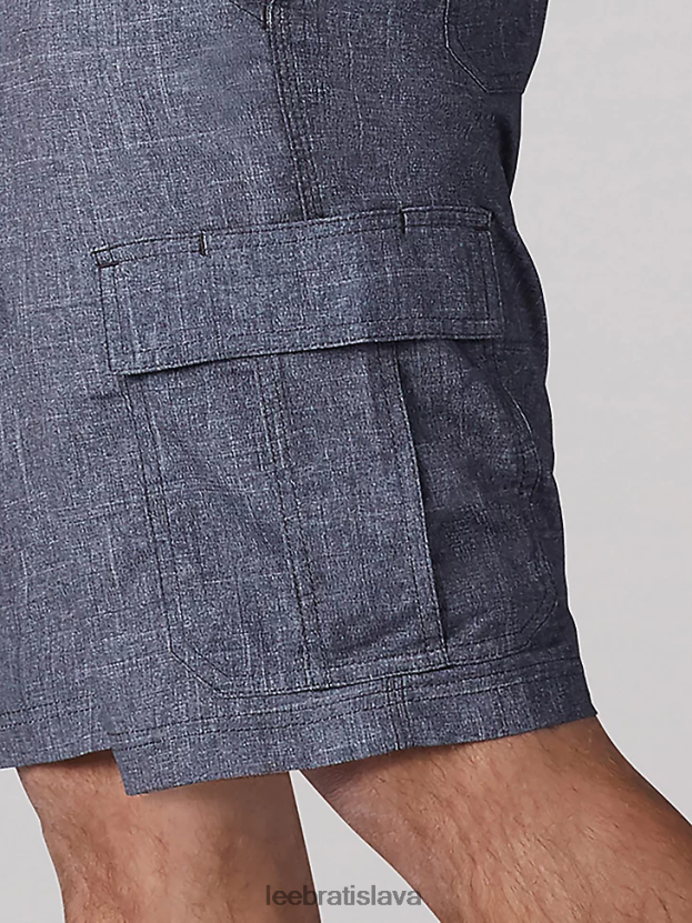 Lee oblečenie HL0J0R1000 sivý vresový pléd muži krátky výkonný náklad (veľký a vysoký)