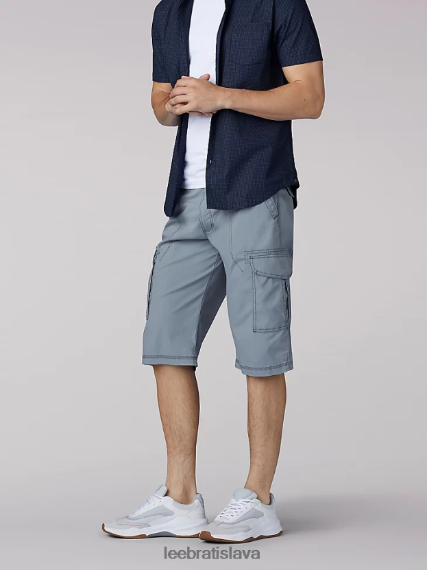 Lee oblečenie HL0J0R1024 búrková sivá muži sur belted cargo šortky