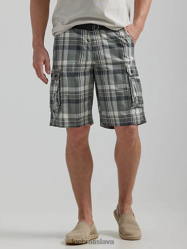 Lee oblečenie HL0J0R964 olivovo zelená pléd muži krátky náklad vo Wyomingu