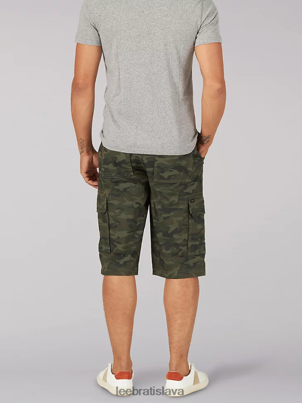 Lee oblečenie HL0J0R981 zelená kamufláž muži extrémny pohyb cameron relaxed fit cargo short