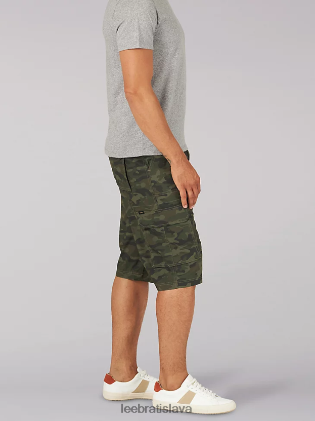 Lee oblečenie HL0J0R981 zelená kamufláž muži extrémny pohyb cameron relaxed fit cargo short