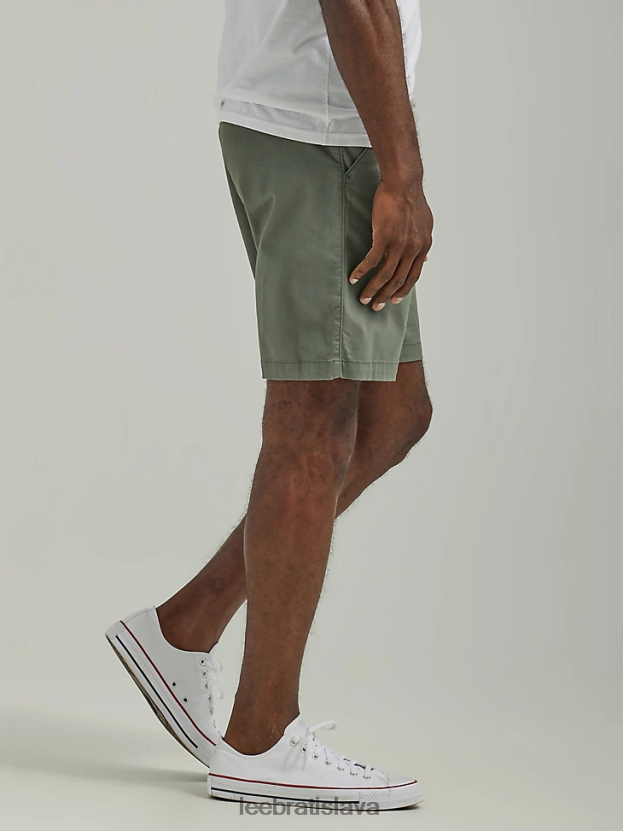 Lee oblečenie HL0J0R1063 pevnosť zelená muži plochý predný krátky