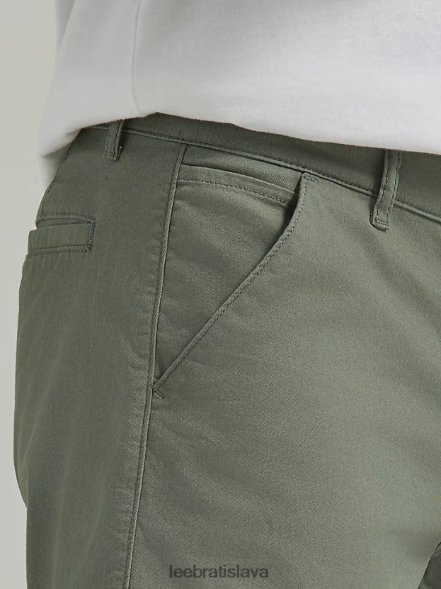 Lee oblečenie HL0J0R1063 pevnosť zelená muži plochý predný krátky