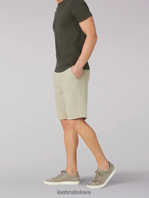 Lee oblečenie HL0J0R1098 kaki vres muži krátky prúd vzduchu