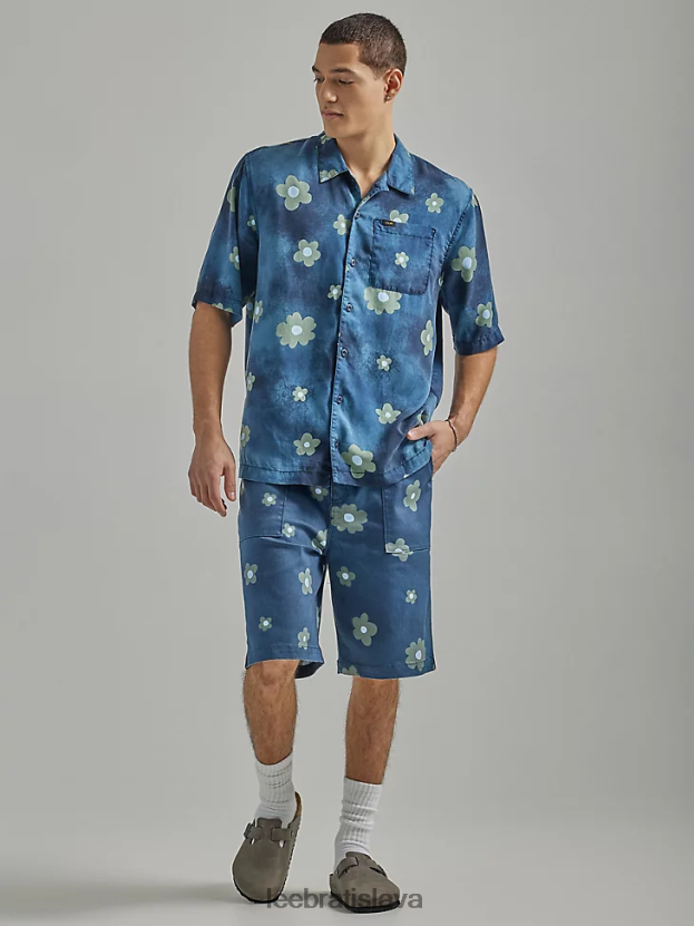 Lee oblečenie HL0J0R1109 nit námornícky kvetinový muži chetopa skladaný predný krátky