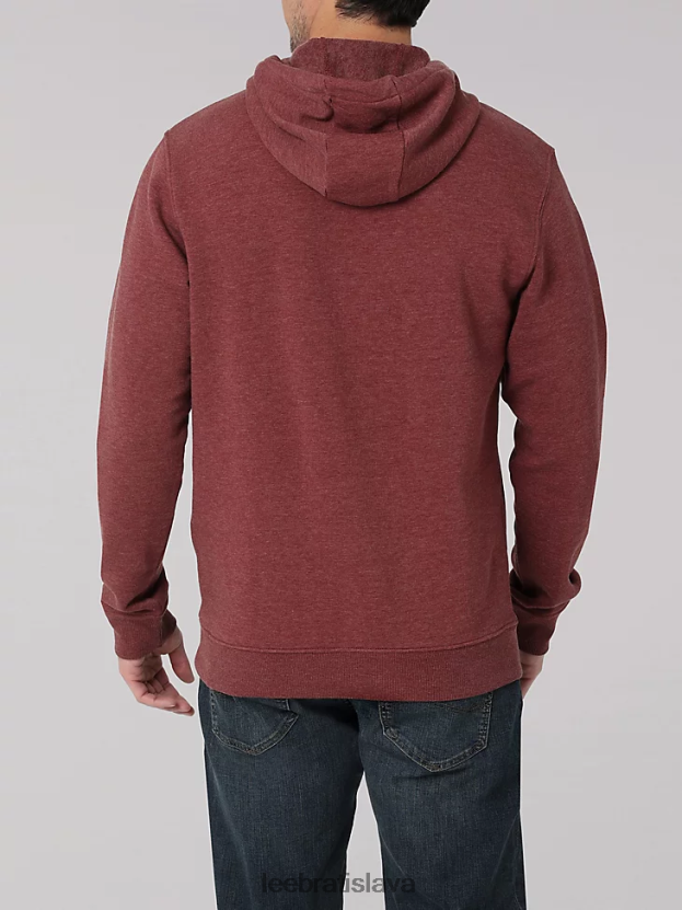 Lee oblečenie HL0J0R954 bordový vres muži Mikina s militaristickým logom