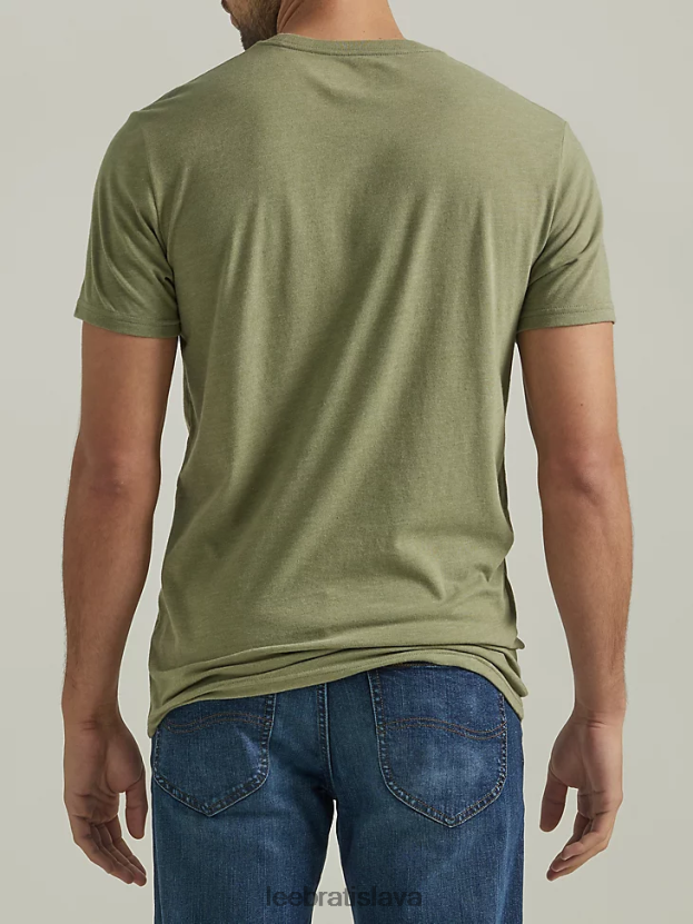 Lee oblečenie HL0J0R842 sýto lišajník zelený muži tričko s grafikou shining hill
