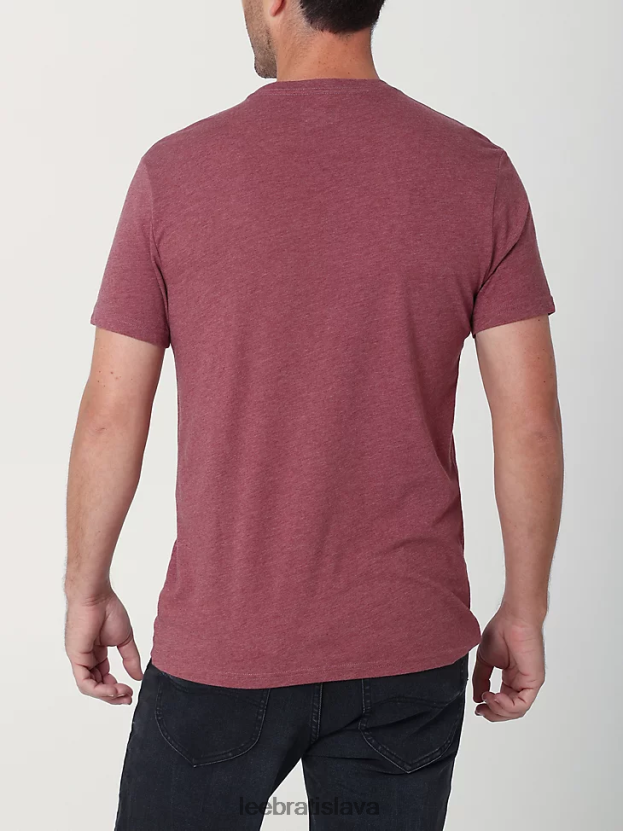 Lee oblečenie HL0J0R843 bordový vres muži dedičné tvrdé grafické tričko