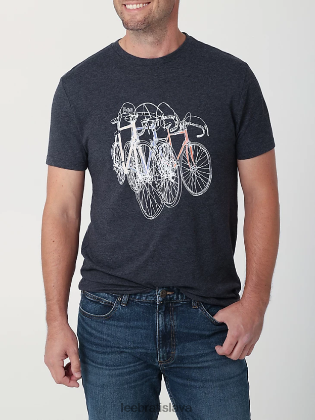 Lee oblečenie HL0J0R854 kaviárheat muži grafické tričko na bicykle